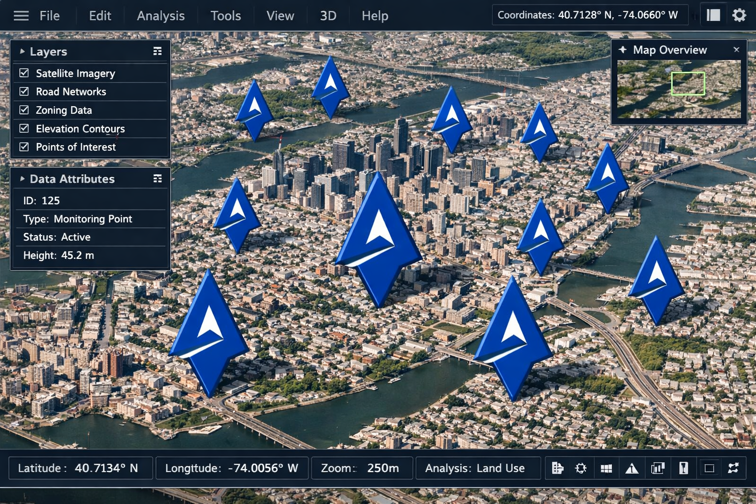 Implementación de sistemas de información geográfica (GIS) y análisis de datos territoriales para urbanismo e infraestructuras por IMAER.